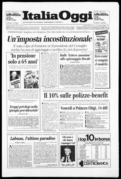 Italia oggi : quotidiano di economia finanza e politica